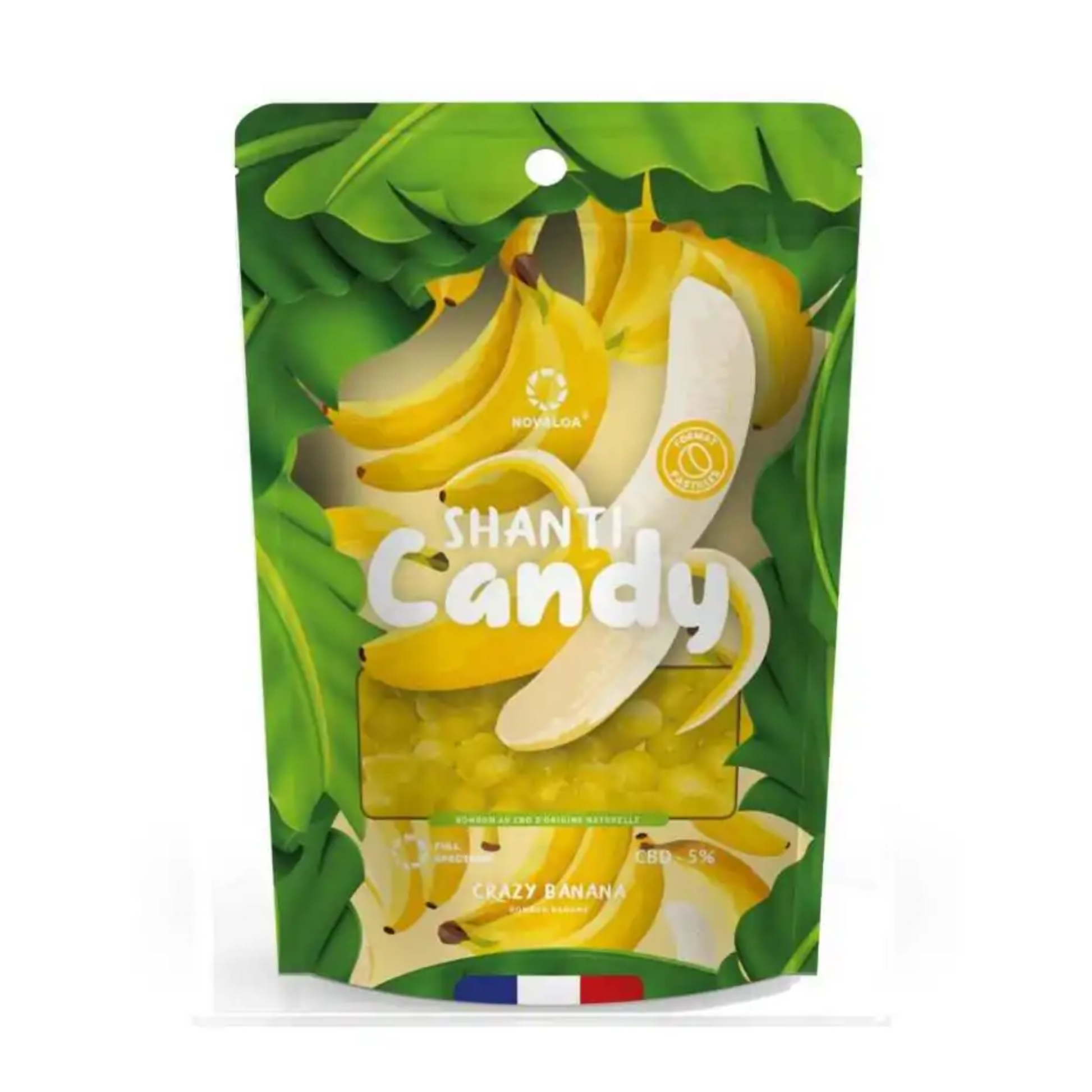 Bonbons CBD saveur banane de la marque Novaloa